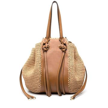 woven leather tote bag