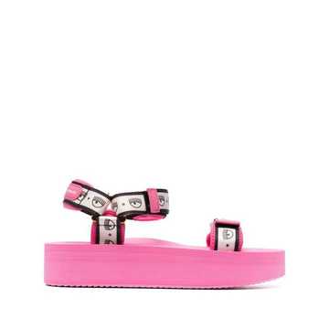 logo-print flatform sandals