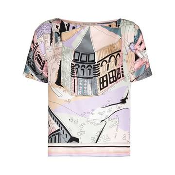 Battistero print short-sleeve blouse