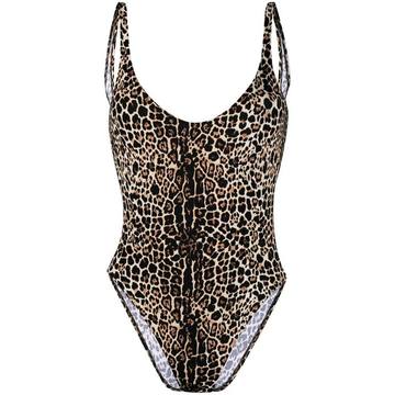 leopard-print swimsuit