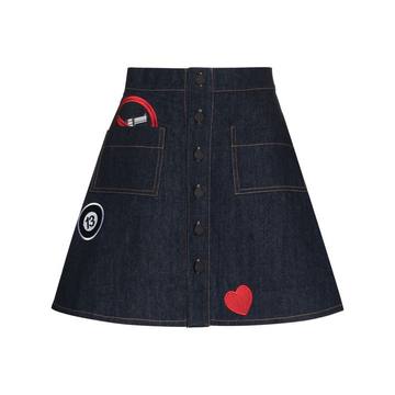 button-front skirt