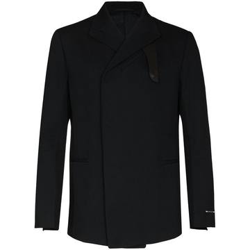 double-breasted cotton blazer