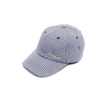 logo-embroidered gingham cap