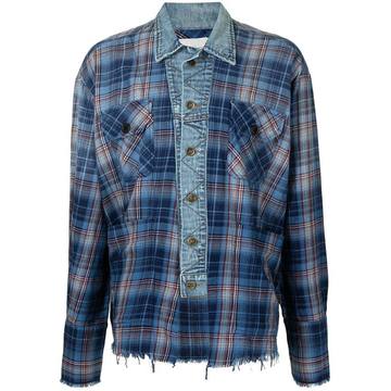 plaid and denim shirt