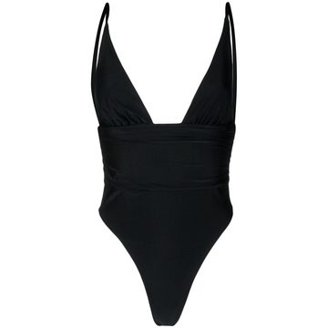 plunging neckline swimsuit