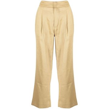 straight linen-blend trousers