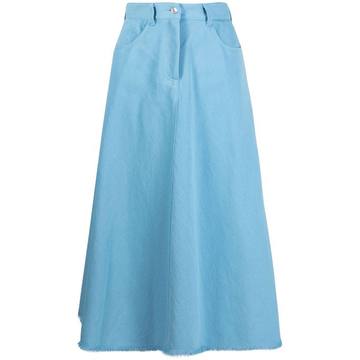 flared denim skirt