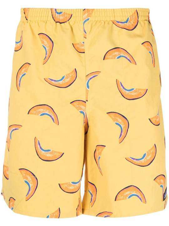 abstract-pattern print swim shorts展示图