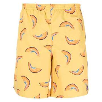abstract-pattern print swim shorts