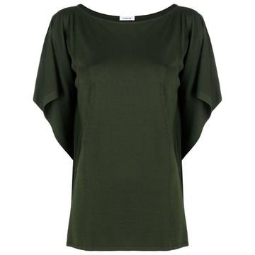 boat-neck slit-sleeved blouse