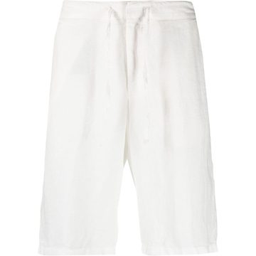 drawstring-waist linen shorts