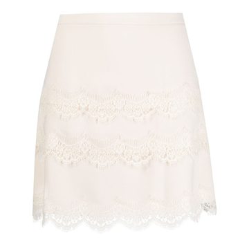 lace-trim skirt