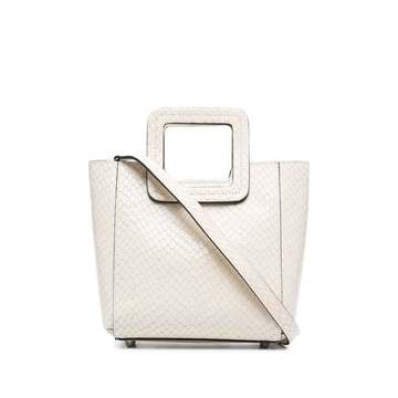 snakeskin-effect tote bag