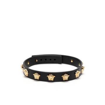 Medusa leather strap bracelet