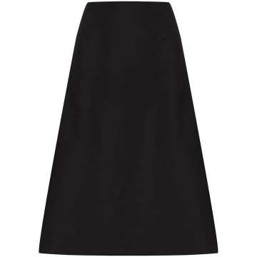 side slit A-line midi skirt