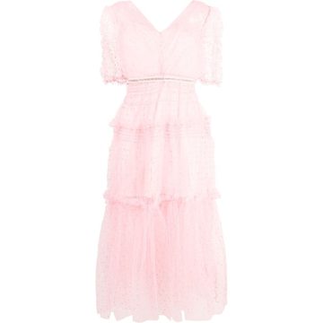 tulle flared midi dress