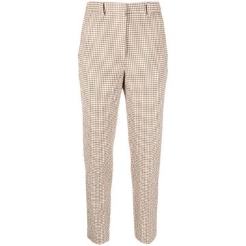 gingham-check straight trousers