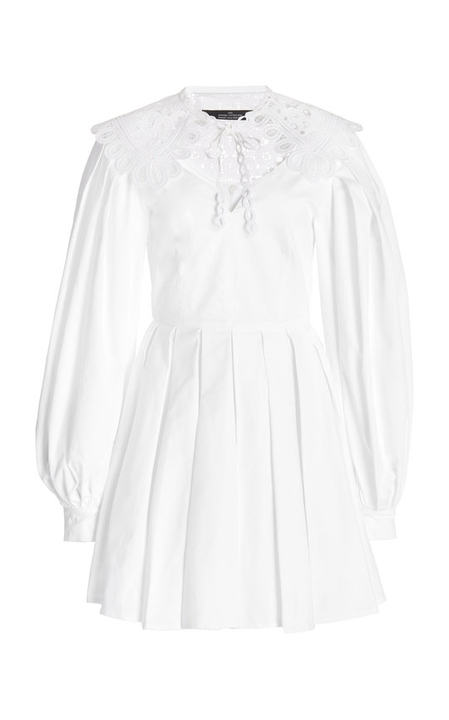 Angelic Lace-Trimmed Cotton-Blend Mini Dress展示图