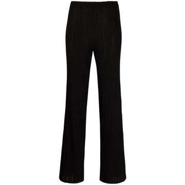 high-waisted textured-knit trousers