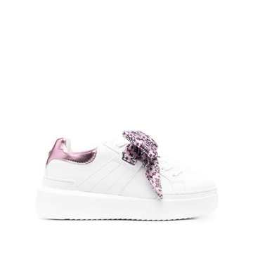 all-over print bow sneakers