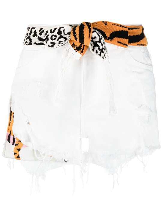 animal-print tie-waist shorts展示图