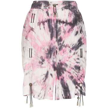 ANGEL CHEN PINK DRAWSTRING TIE-DYED SHRT