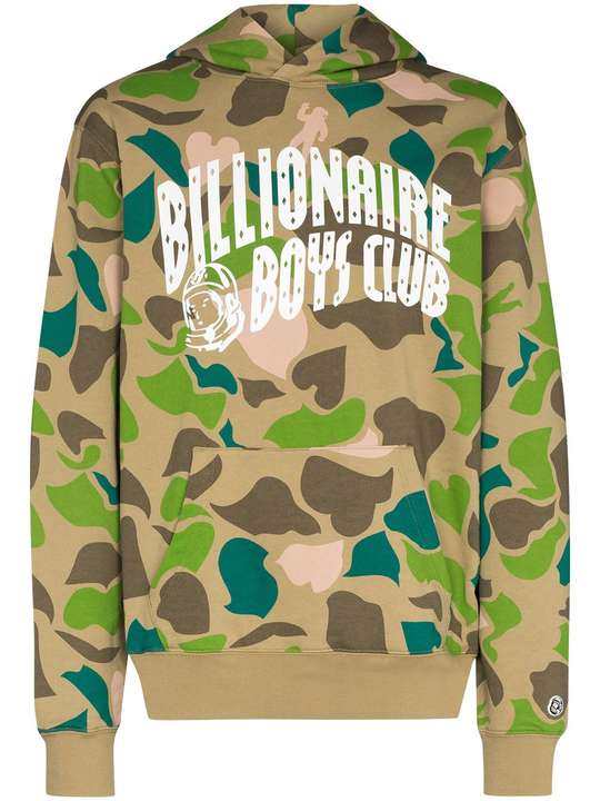 logo-print camouflage hoodie展示图