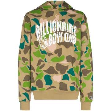 logo-print camouflage hoodie