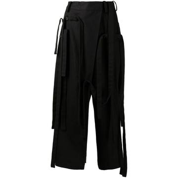 drop-belt wrap trousers