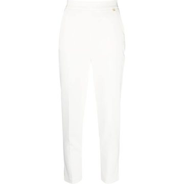 high-waisted slim trousers