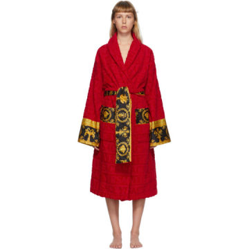 红色 Baroque 徽标浴袍