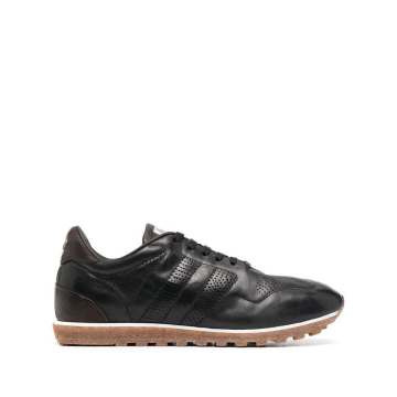 panelled low-top leather sneakers