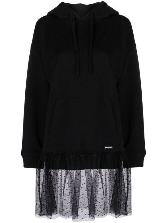 mesh-hem drawstring hoodie展示图