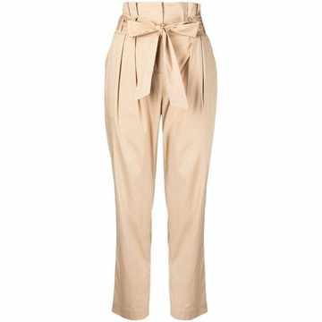 high-waisted slim trousers