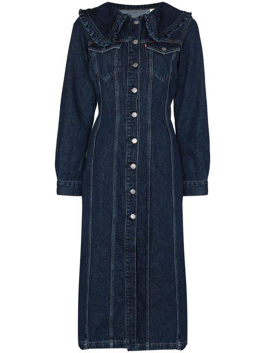 x Levi’s® ruffled collar denim dress展示图