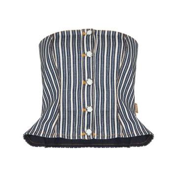 stripe-pattern corset top