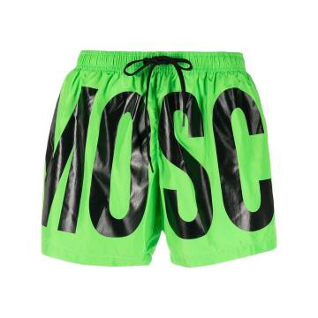 oversized logo print swim shorts