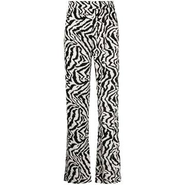 zig-zag print straight leg trousers