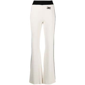 side stripe flared trousers