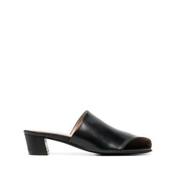 open-toe leather mules