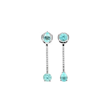 One Of A Kind 18K White Gold Paraiba Earrings