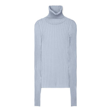 Long-Sleeve Ribbed-Knit Turtleneck Sweater