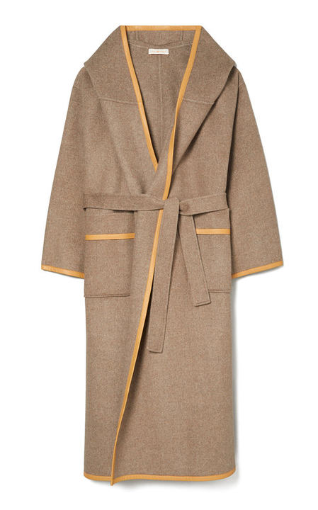 Hooded Belted Double-Faced Wool Wrap Coat展示图