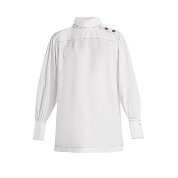 High-neck cotton shirt