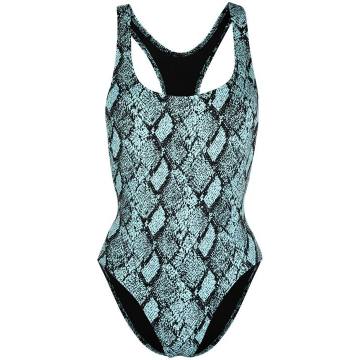 snakeskin-print swimsuit