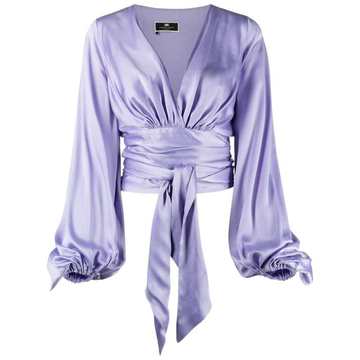 tie-waist silk blouse