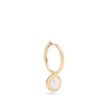 Pearl & yellow-gold hoop single earring