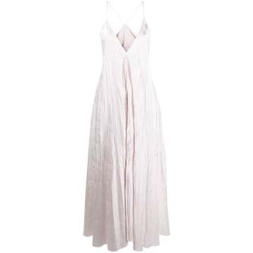 long pleated dress