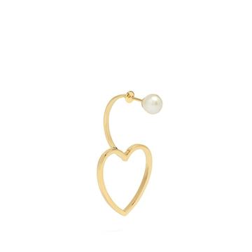 Pearl & pink-gold single earring