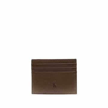 logo-embossed leather cardholder